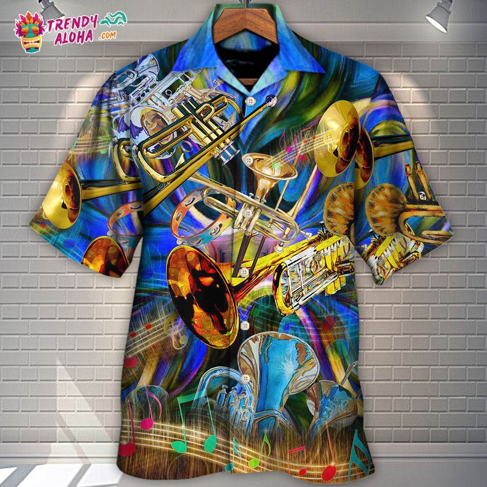 Trumpet Music When Words Fail Trumpet Speaks Every Day Hawaiian Shirt – Trendy Aloha