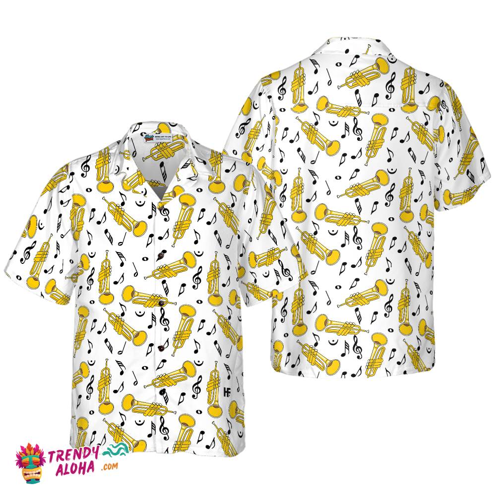 Trumpet Seamless Pattern Shirt For Men Hawaiian Shirt