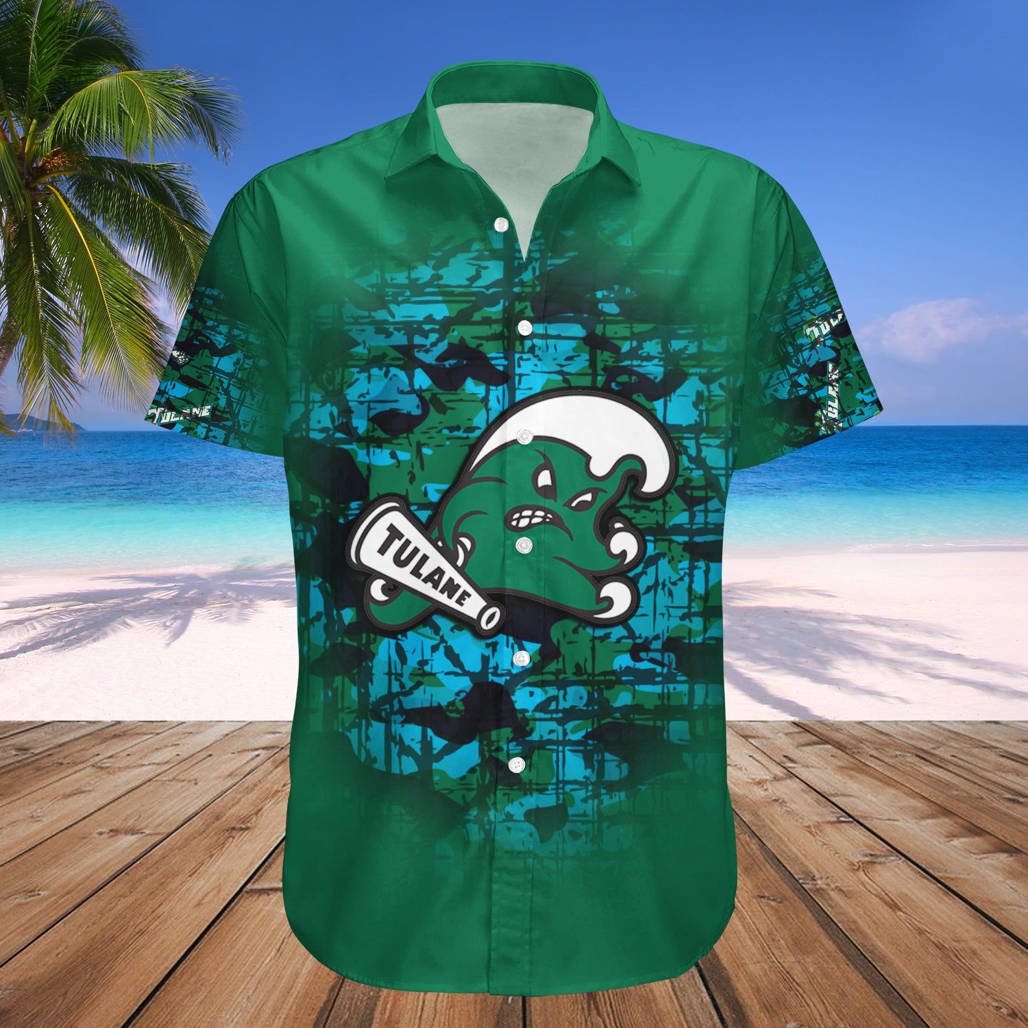 Tulane Green Wave Hawaii Shirt Camouflage Vintage – NCAA