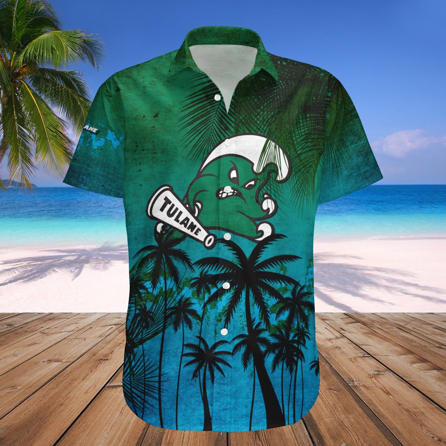 Tulane Green Wave Hawaii Shirt Coconut Tree Tropical Grunge – NCAA