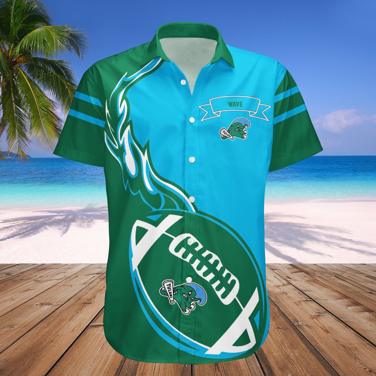 Tulane Green Wave Hawaii Shirt Flame Ball – NCAA