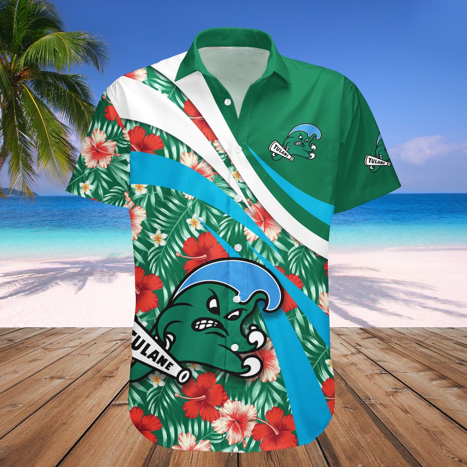 Tulane Green Wave Hawaii Shirt Hibiscus Sport Style – NCAA