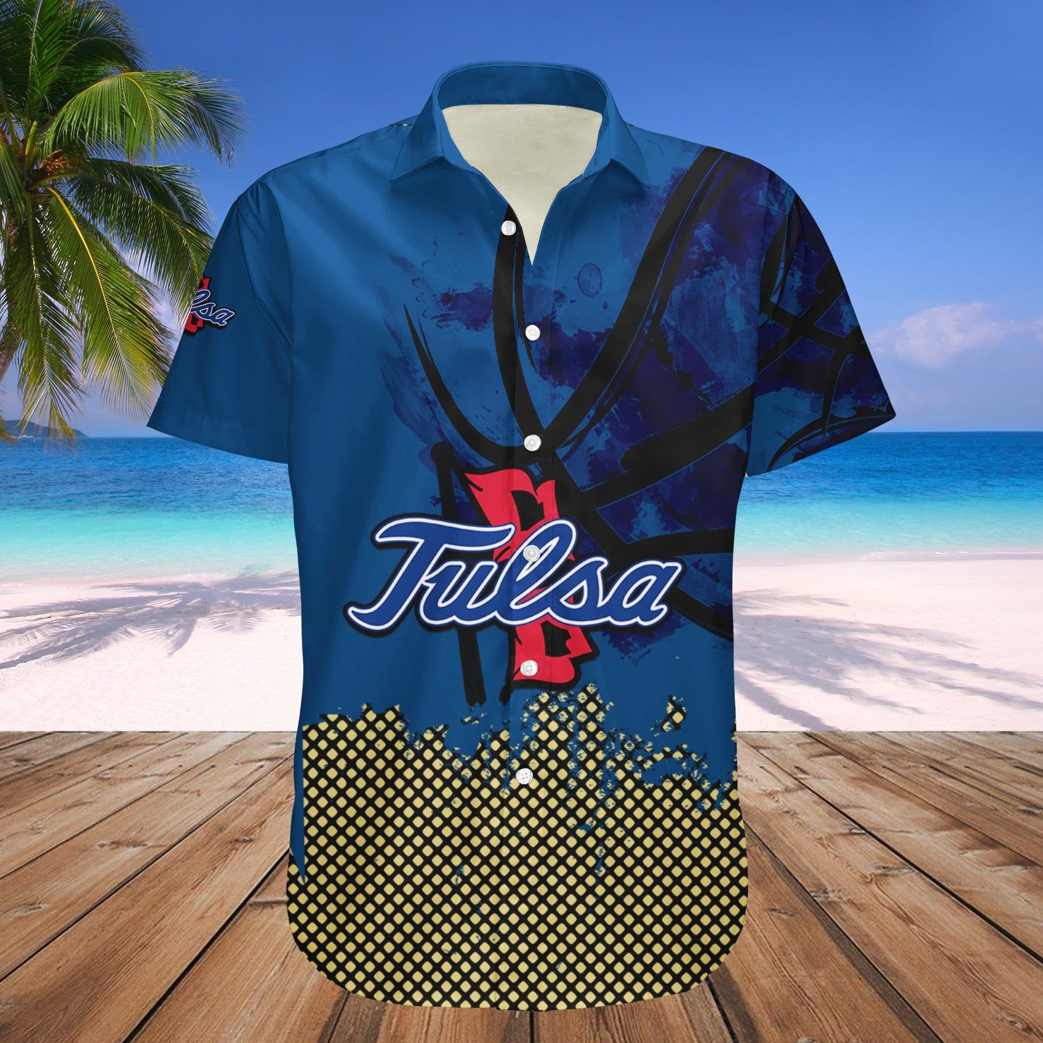 Tulsa Golden Hurricane Hawaii Shirt Basketball Net Grunge Pattern – NCAA