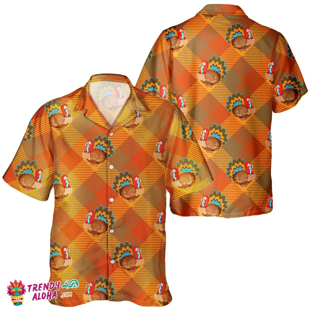 Turkey Enthusiast Unisex Hawaiian Shirt with Autumn Pumpkin Theme