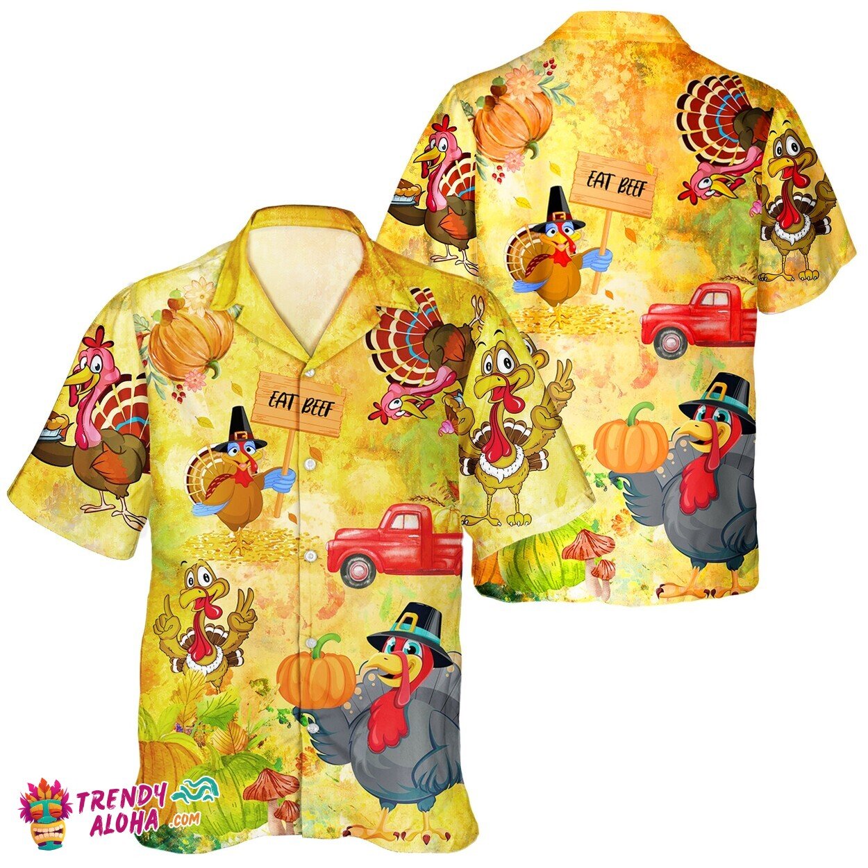 Turkey Passion Unisex Hawaiian Shirt for Thanksgiving Day