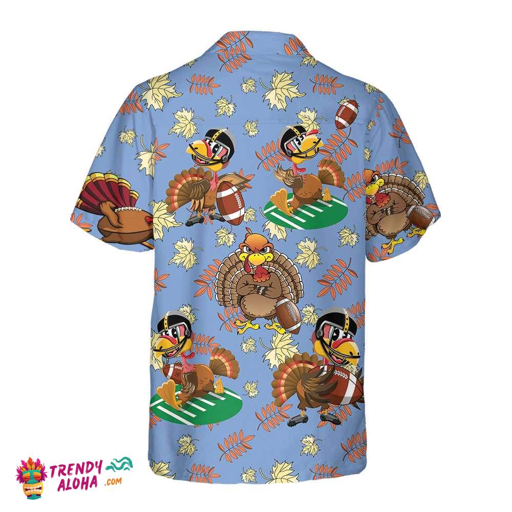 Turkey Playing American Football Thanksgiving Hawaiian Shirt, Funny Turkey Hawaiian , Gift For Thanksgiving Day
