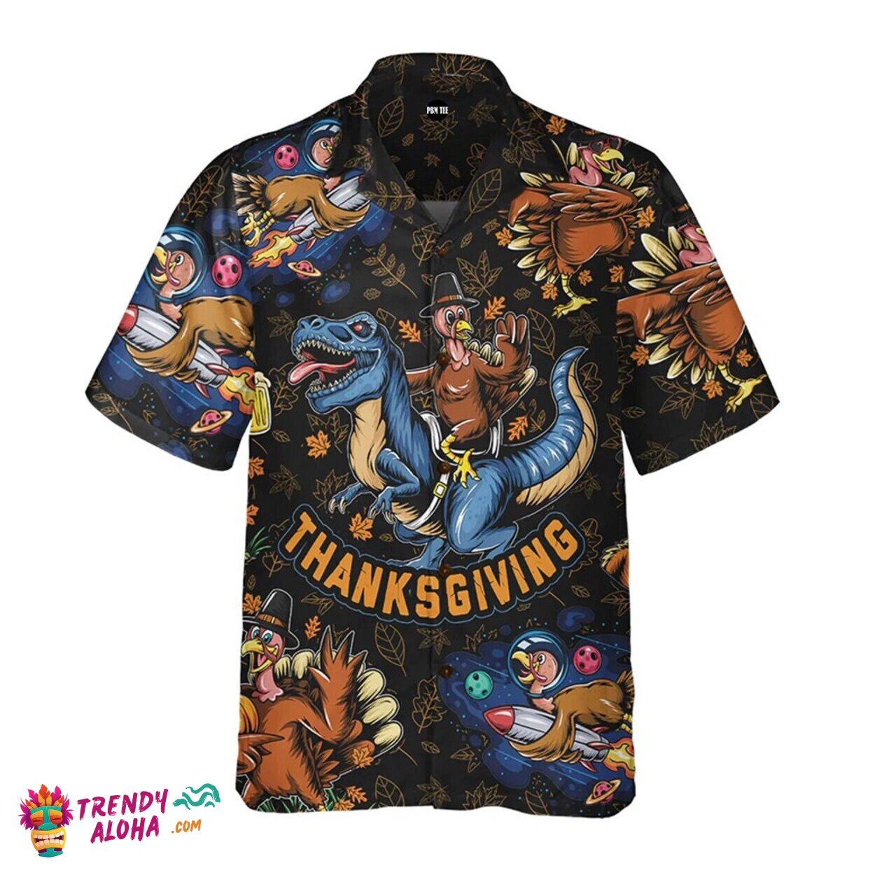 Turkey Thanksgiving Celebration Unisex Hawaiian Shirt Short Sleeve Funny