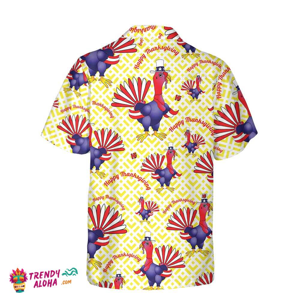 Turkeys In Us Flag Costume Thanksgiving Day Hawaiian Shirt, Funny Gobble Shirt, Gift For Thanksgiving