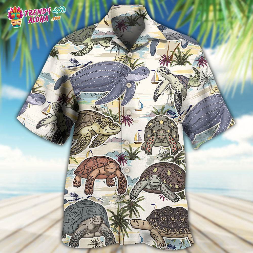 Turtle And Tropical Beach Hawaiian Shirt – Trendy Aloha