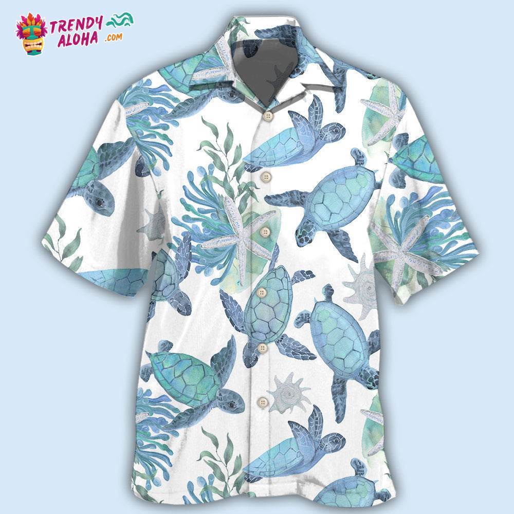 Turtle Blue Turtle Basic Hawaiian Shirt – Trendy Aloha