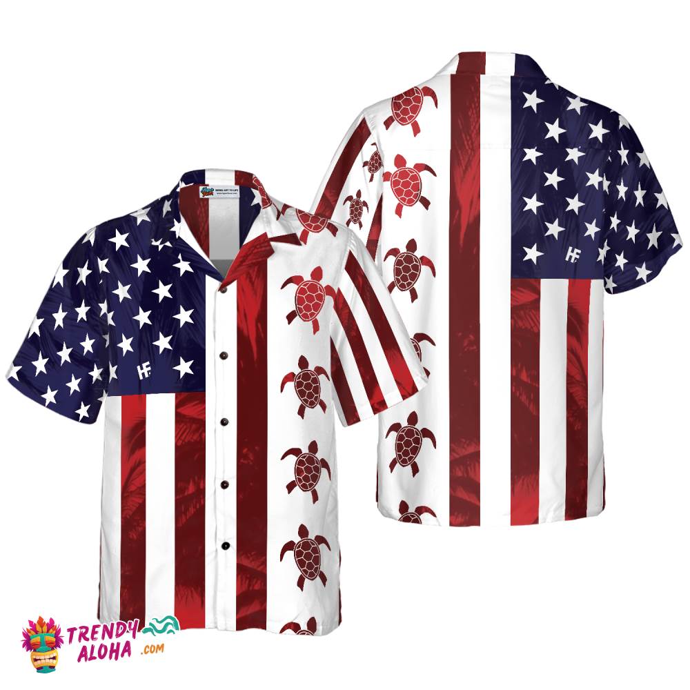 Turtle Flag American Hawaiian Shirt