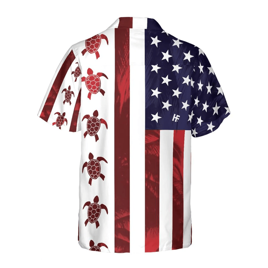 Turtle Flag American Trendy Hawaiian Shirt, 4Th Of July Trendy Hawaiian Shirt For Men And Women