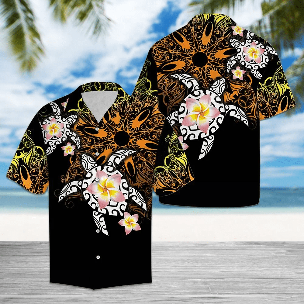 Turtle Floral Trendy Hawaiian Shirt, Turtle Lover Trendy Hawaiian Shirt For Summer Gifts