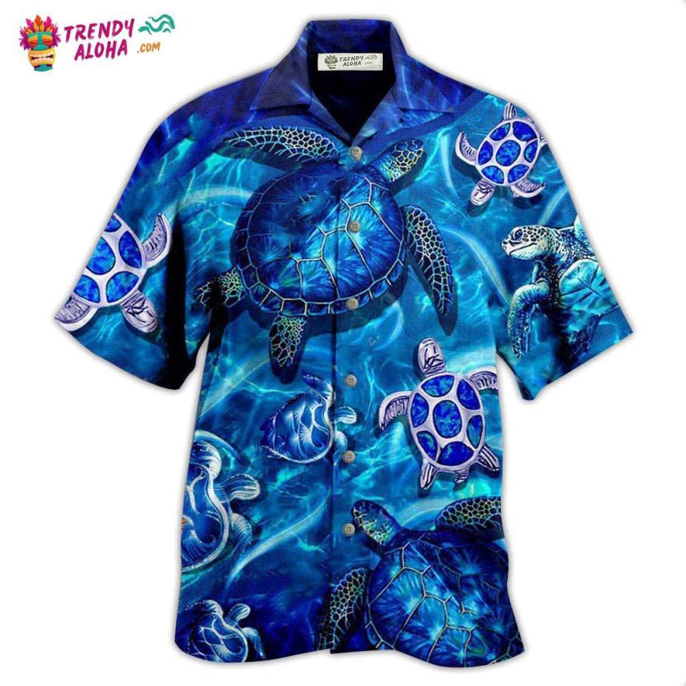 Turtle Go With The Flow In Ocean Hawaiian Shirt – Trendy Aloha