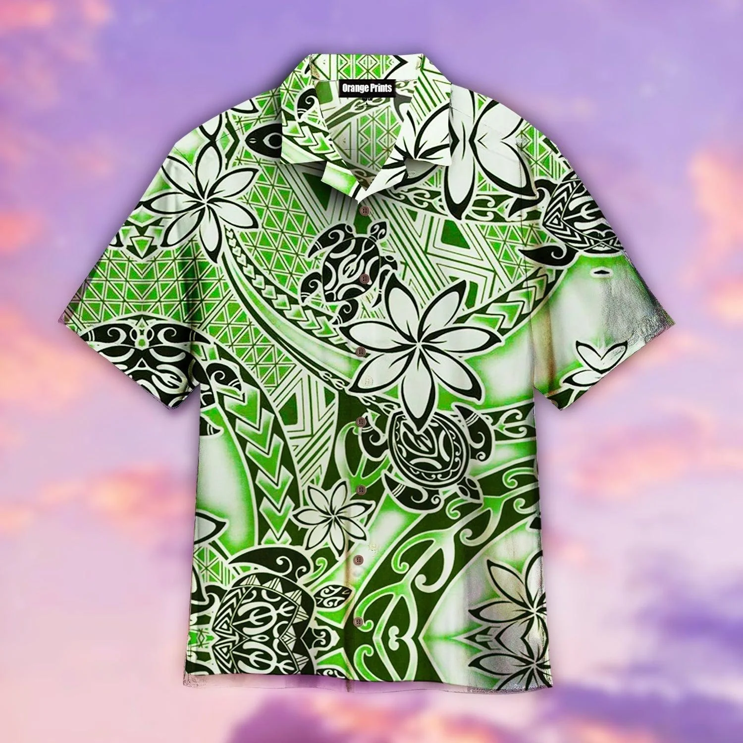 Turtle Hawaii Polynesian Floral Trendy Hawaiian Shirt For