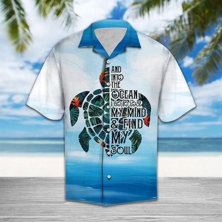 Turtle In The Ocean Trendy Hawaiian Shirt, Turtle Lover Trendy Hawaiian Shirt For