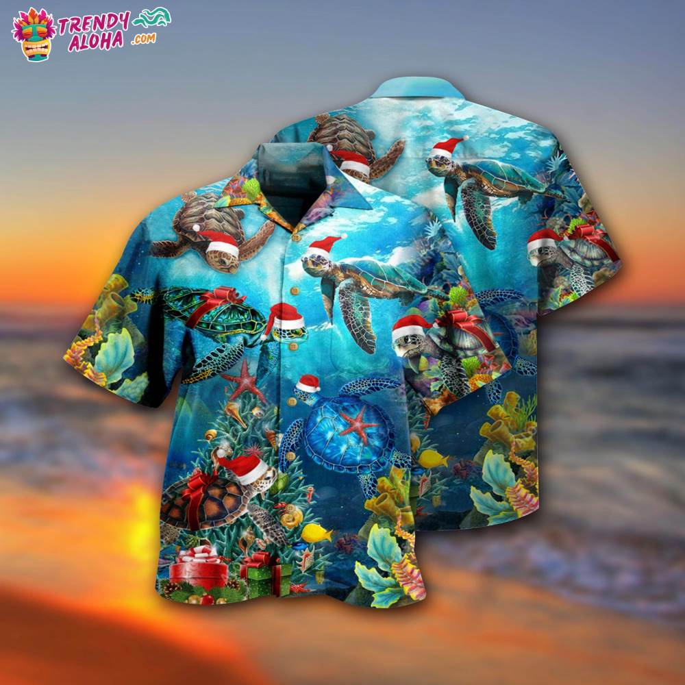 Turtle Love Christmas And Ocean Hawaiian Shirt – Trendy Aloha