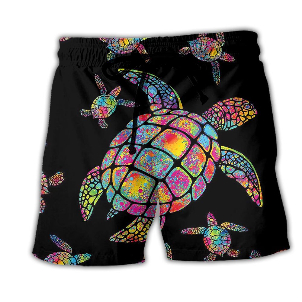 Turtle Love Ocean Hippie Black Style Trendy Aloha Hawaiian Beach Shorts Turtle Love Ocean Hippie Black Style Trendy Aloha Hawaiian Beach Shorts