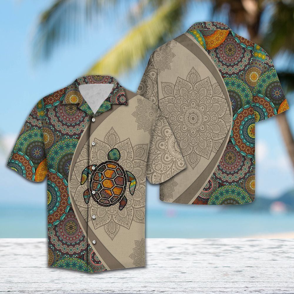 Turtle Mandala Trendy Hawaiian Shirt, Turtle Lover Trendy Hawaiian Shirt For