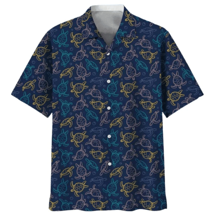 Turtle Pattern Trendy Hawaiian Shirt 3D Full Print, Aloha Turtle Beach Shirts, Trendy Hawaiian Shirt For Turtle Lovers