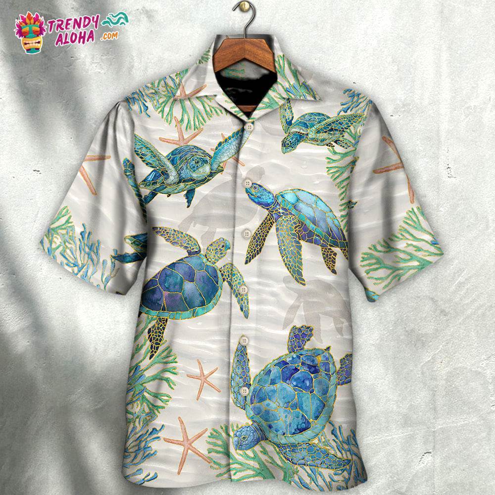 Turtle Peaceful Relaxing Calm Of The Beach And Ship With Sails Hawaiian Shirt – Trendy Aloha