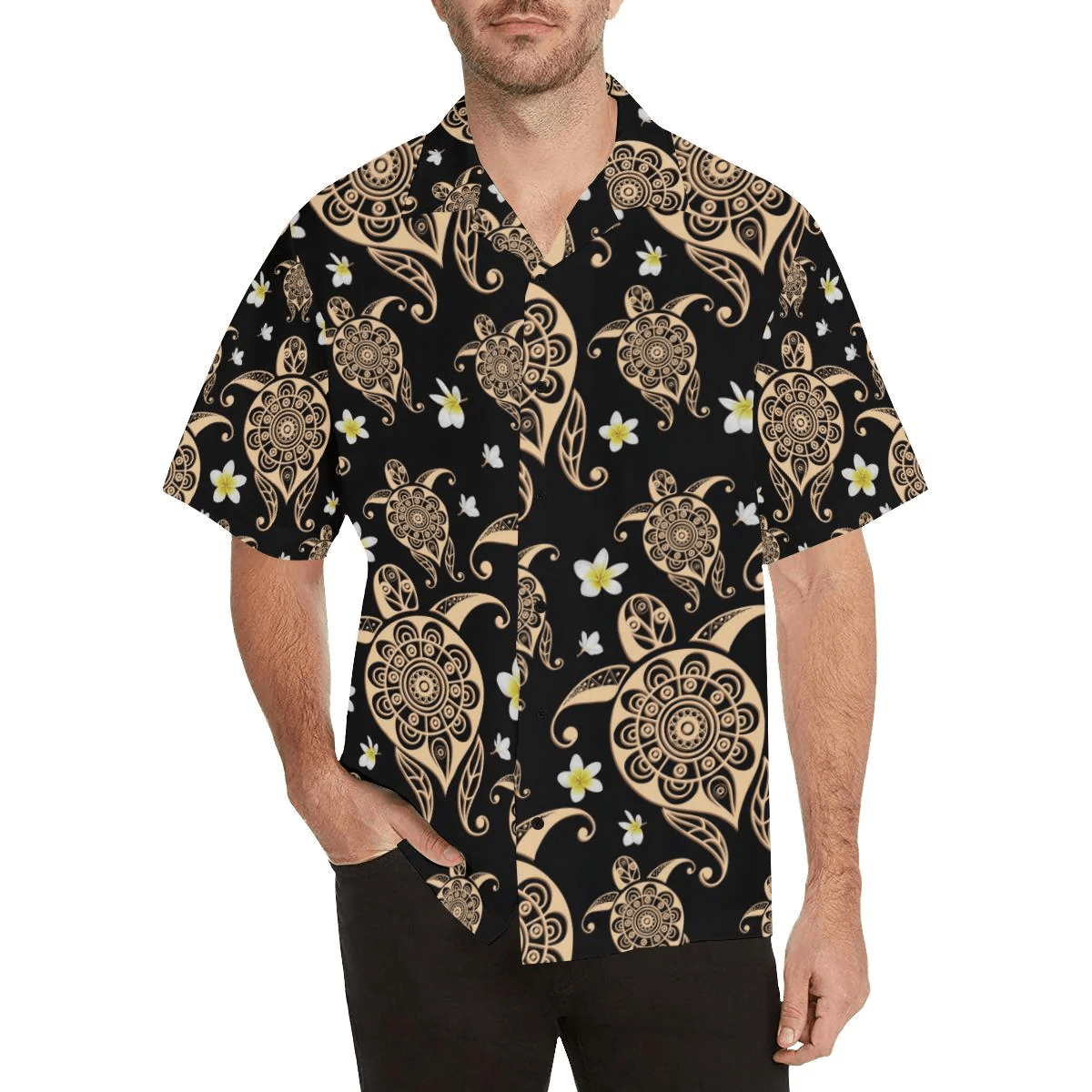 Turtle Polynesian Tribal Hawaiian Trendy Hawaiian Shirt, Turtle Lover Trendy Hawaiian Shirt For
