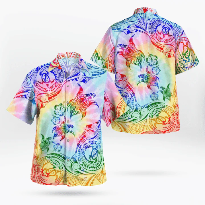 Turtle Sunset Maori Pattern Trendy Hawaiian Shirt, Gift For Turtle Lovers