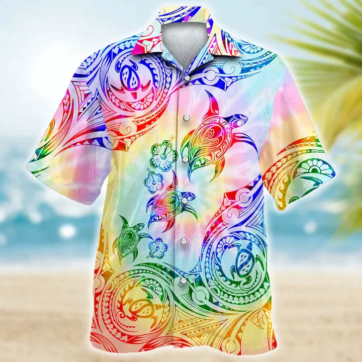 Turtle Sunset Maori Pattern Trendy Hawaiian Shirt, Gift For Turtle Lovers