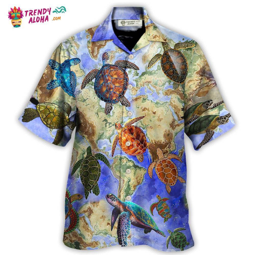 Turtle Swim Around The World Hawaiian Shirt – Trendy Aloha