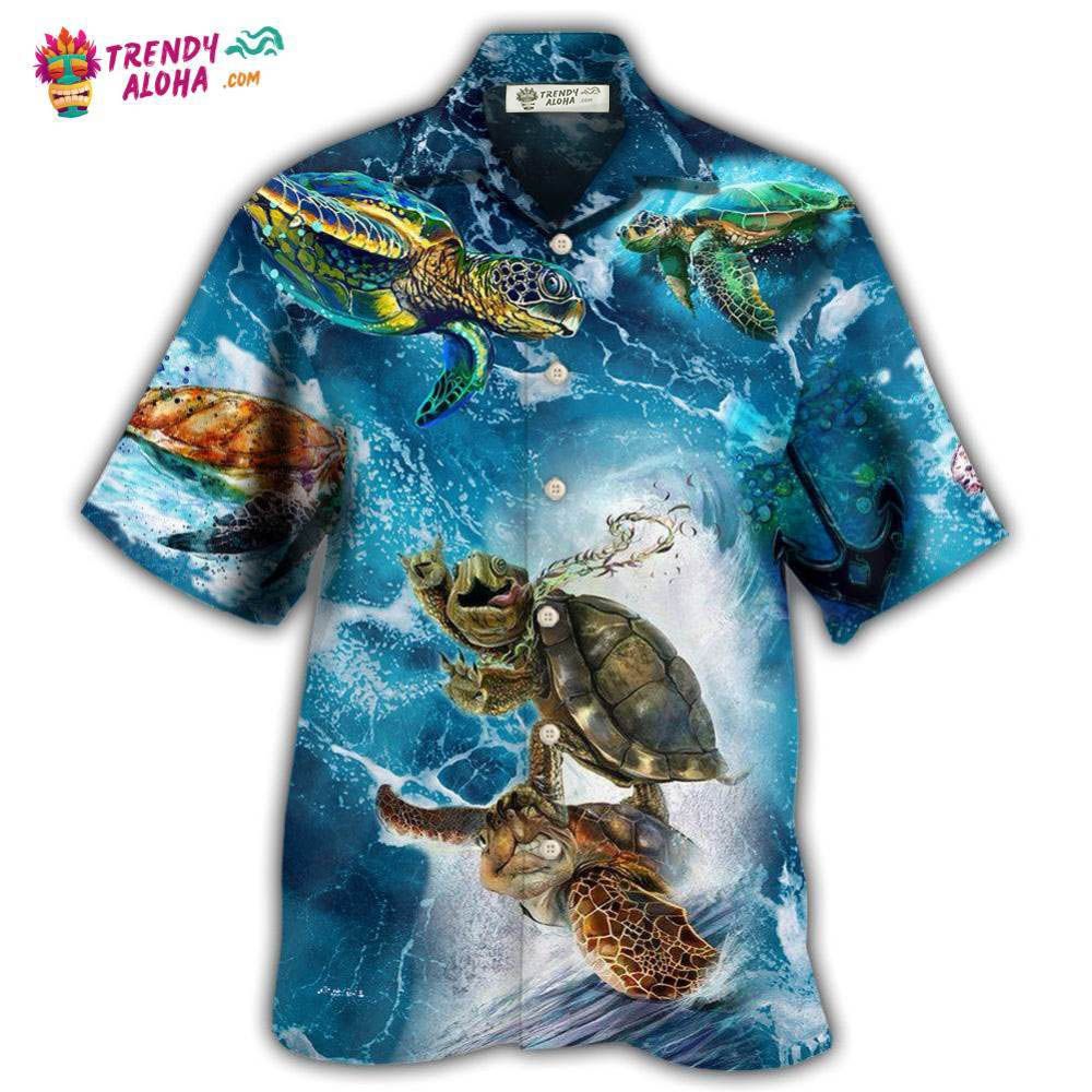 Turtle Swimming Over Sea Hawaiian Shirt – Trendy Aloha
