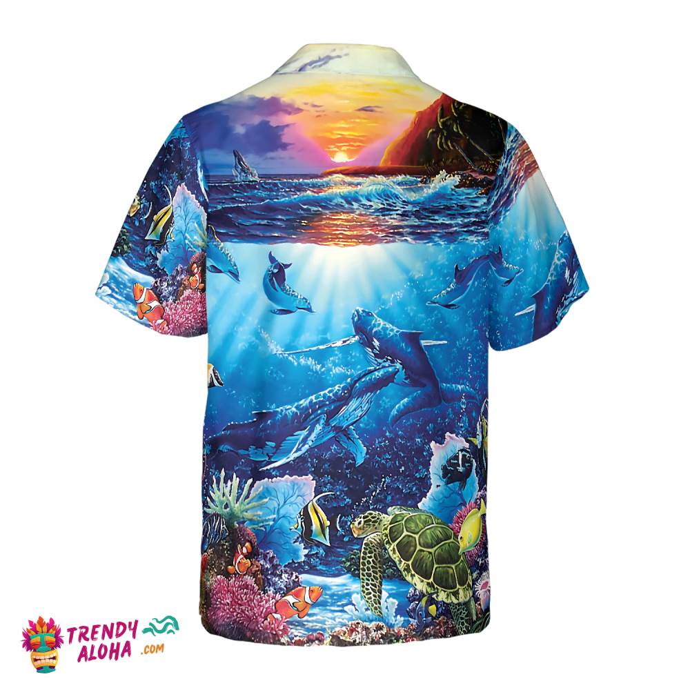 Turtle Under The Sea Hawaiian Shirt