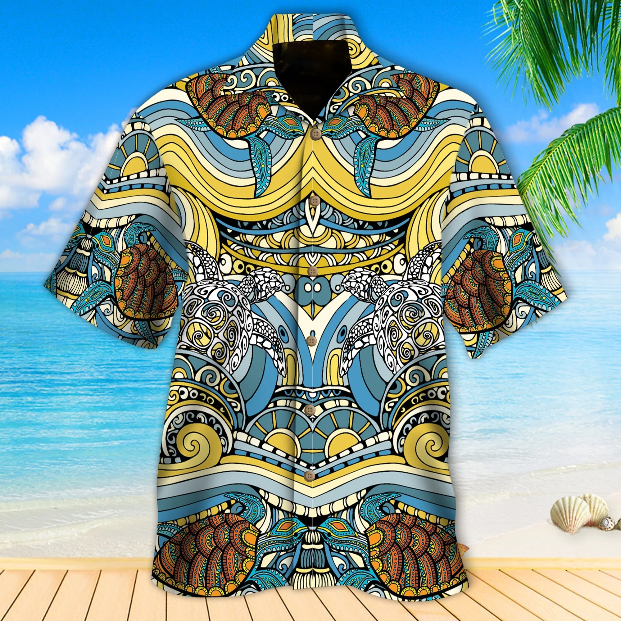 Turtle Waves Trendy Hawaiian Shirt, Turtle Lover Trendy Hawaiian Shirt For