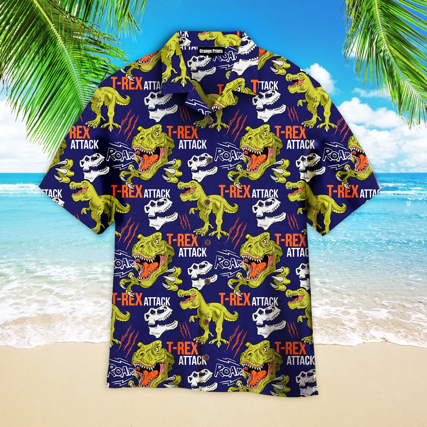 Tyrannosaurus Cool T Rex Aloha Trendy Hawaiian Shirts