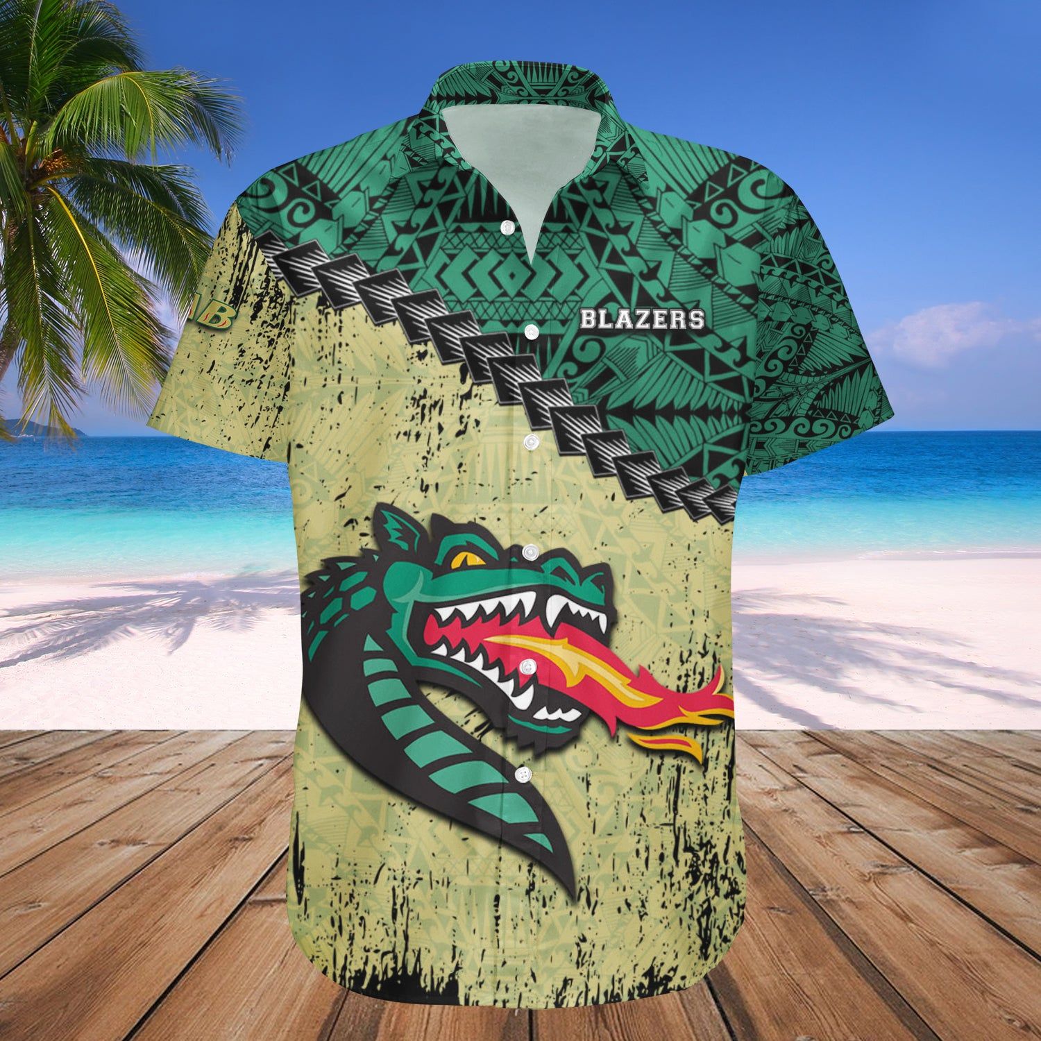 Uab Blazers Hawaii Shirt Grunge Polynesian Tattoo – NCAA