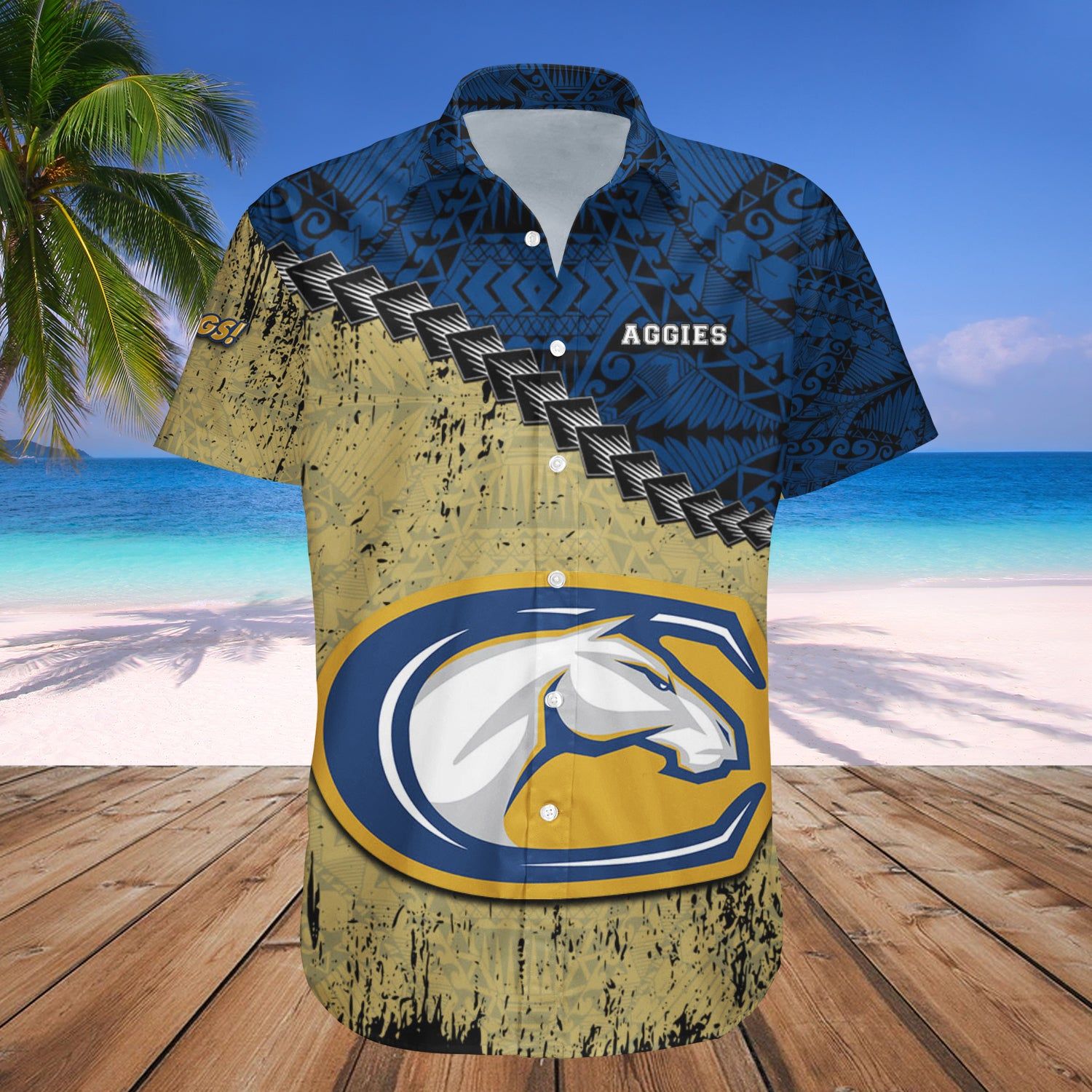 Uc Davis Aggies Hawaii Shirt Grunge Polynesian Tattoo – NCAA