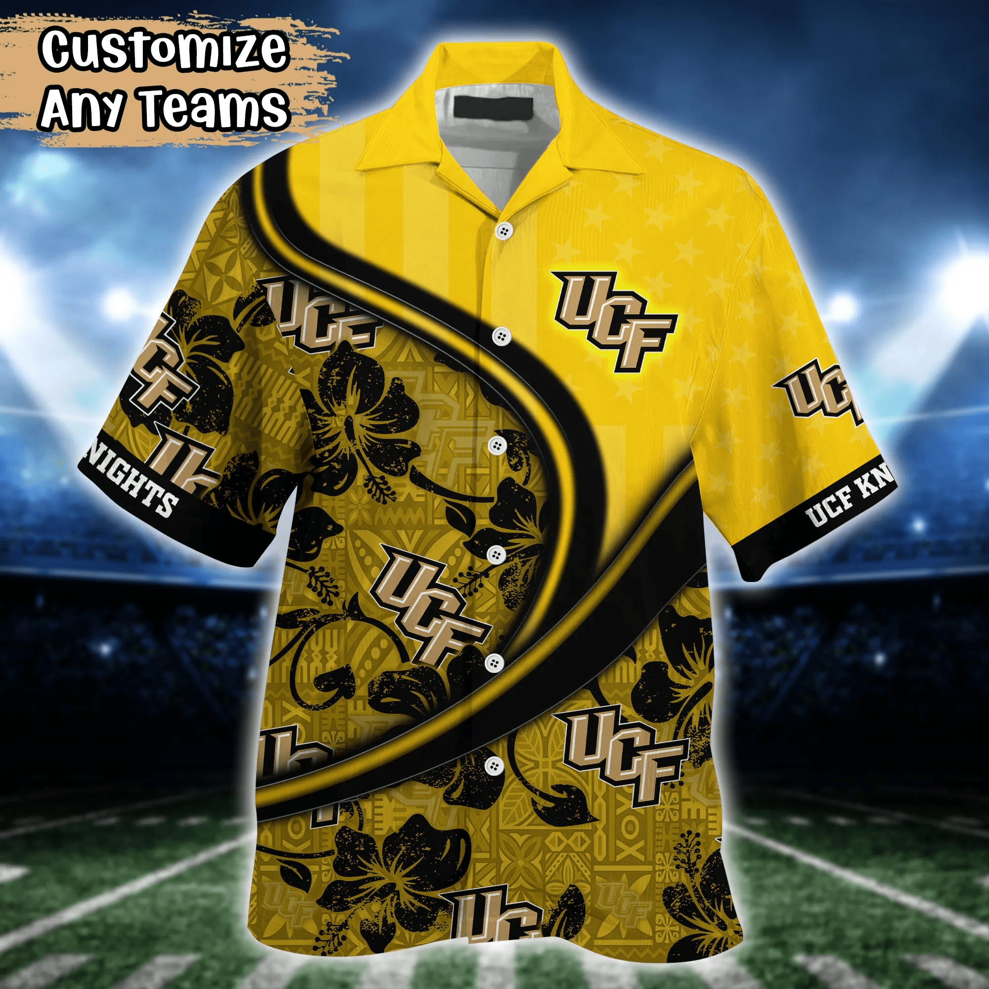 Ucf Knights NCAA Us Flag Hawaiian Shirt Custom Summer Aloha Shirt