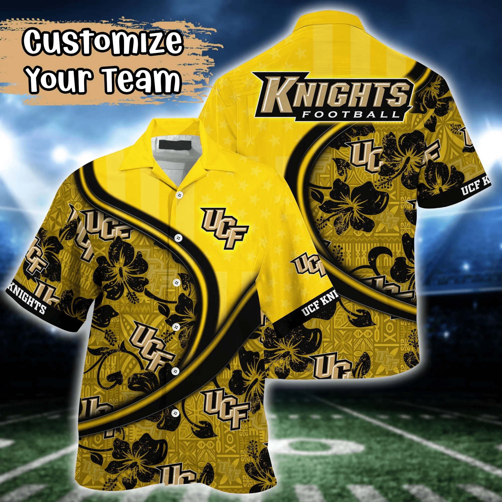 Ucf Knights NCAA Us Flag Hawaiian Shirt Custom Summer Aloha Shirt