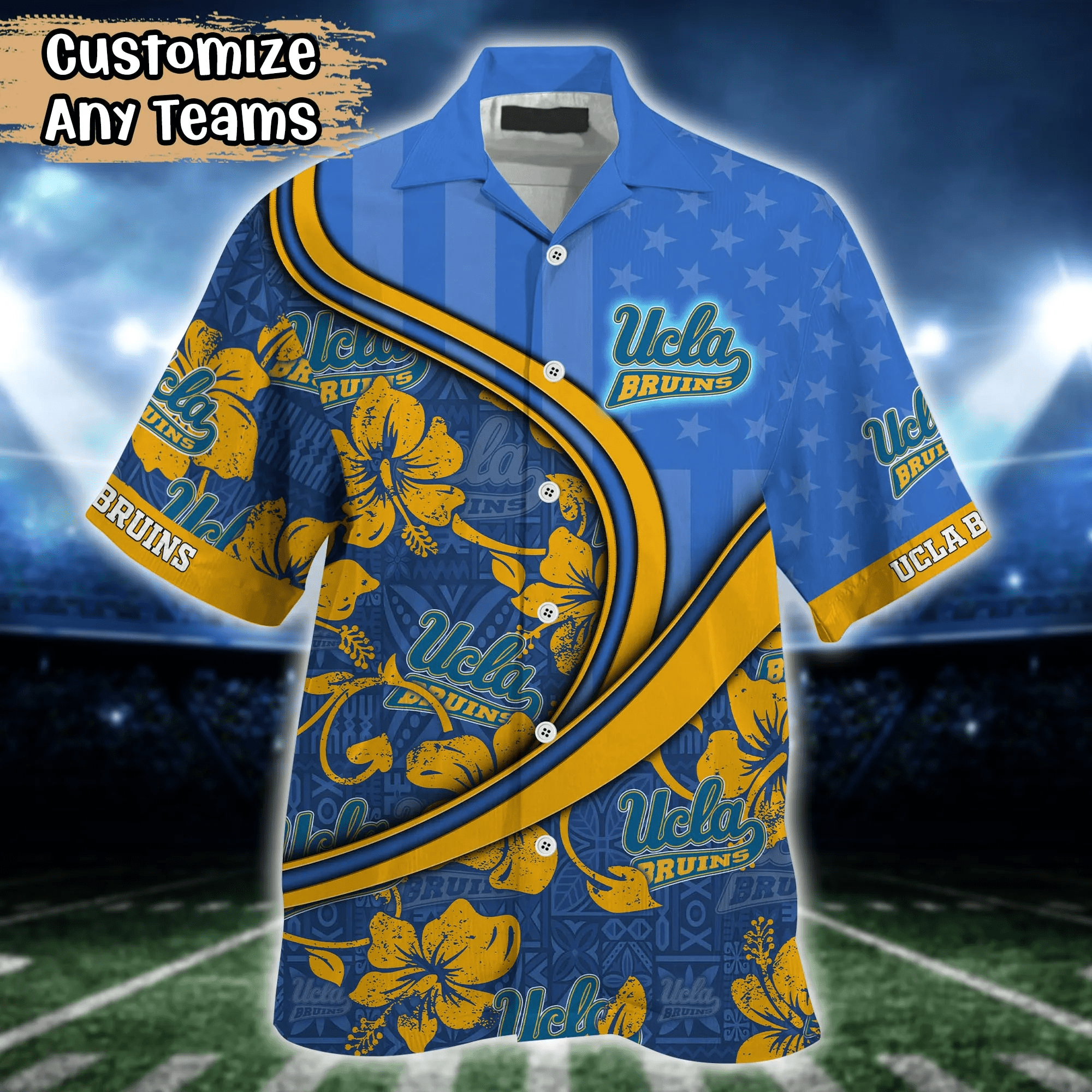 Ucla Bruins NCAA Us Flag Hawaiian Shirt Custom Summer Aloha Shirt