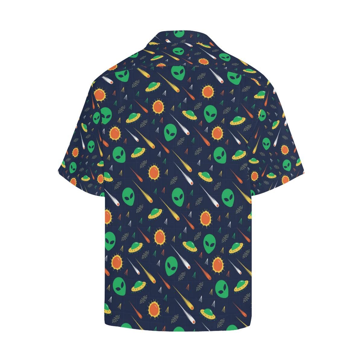 Ufo Alien Hawaiian Shirt Alien Ufo Comet Pattern Hawaii Aloha Shirt