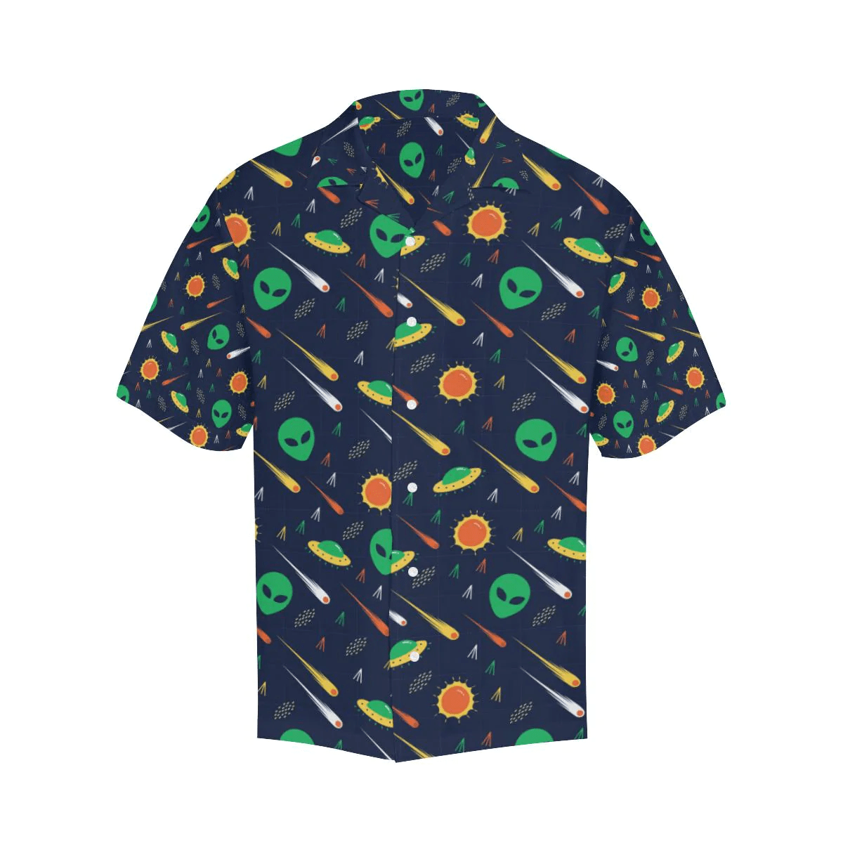 Ufo Alien Trendy Hawaiian Shirt Alien Ufo Comet Pattern Hawaii Shirt Ufo Aloha Shirt