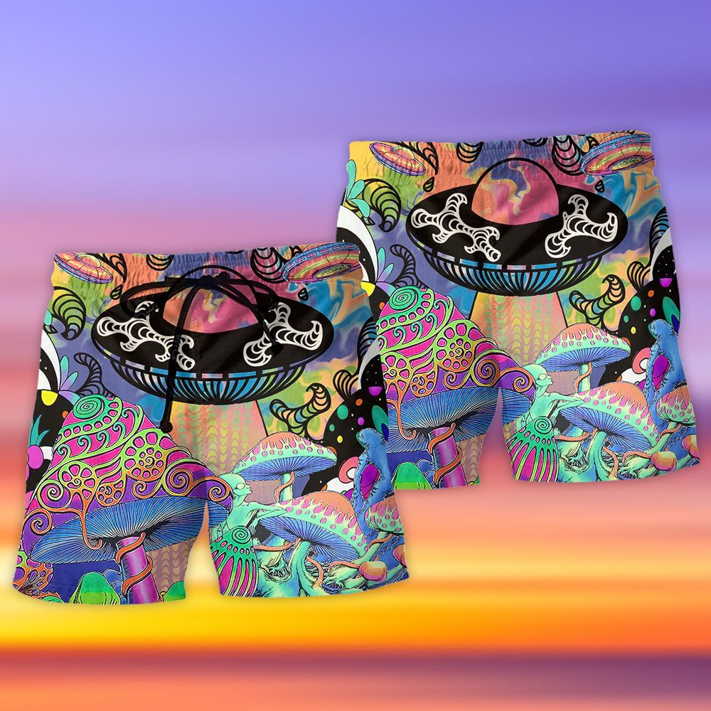 Ufo Go To Galaxy Sky Trendy Aloha Hawaiian Beach Shorts