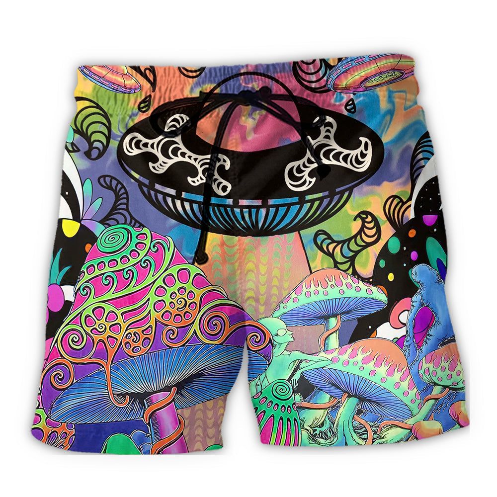 Ufo Go To Galaxy Sky Trendy Aloha Hawaiian Beach Shorts