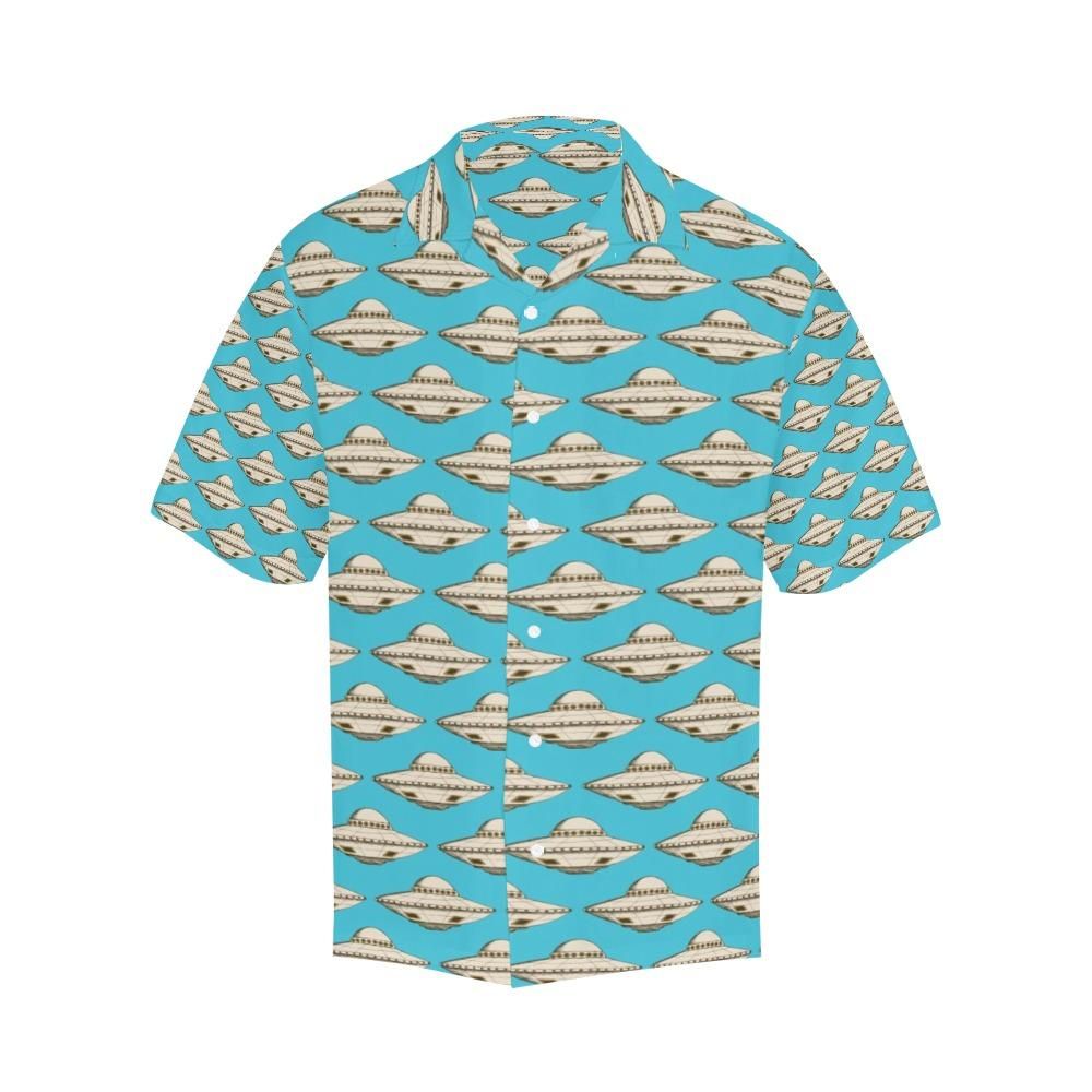 Ufo Hawaii Shirt White Ufo Pattern Blue Hawaiian Aloha Shirt