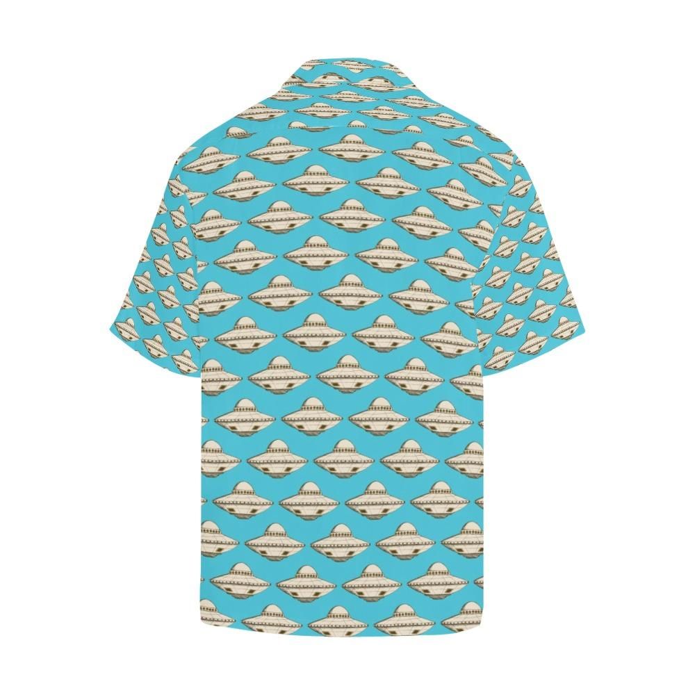 Ufo Hawaii Shirt White Ufo Pattern Blue Hawaiian Aloha Shirt