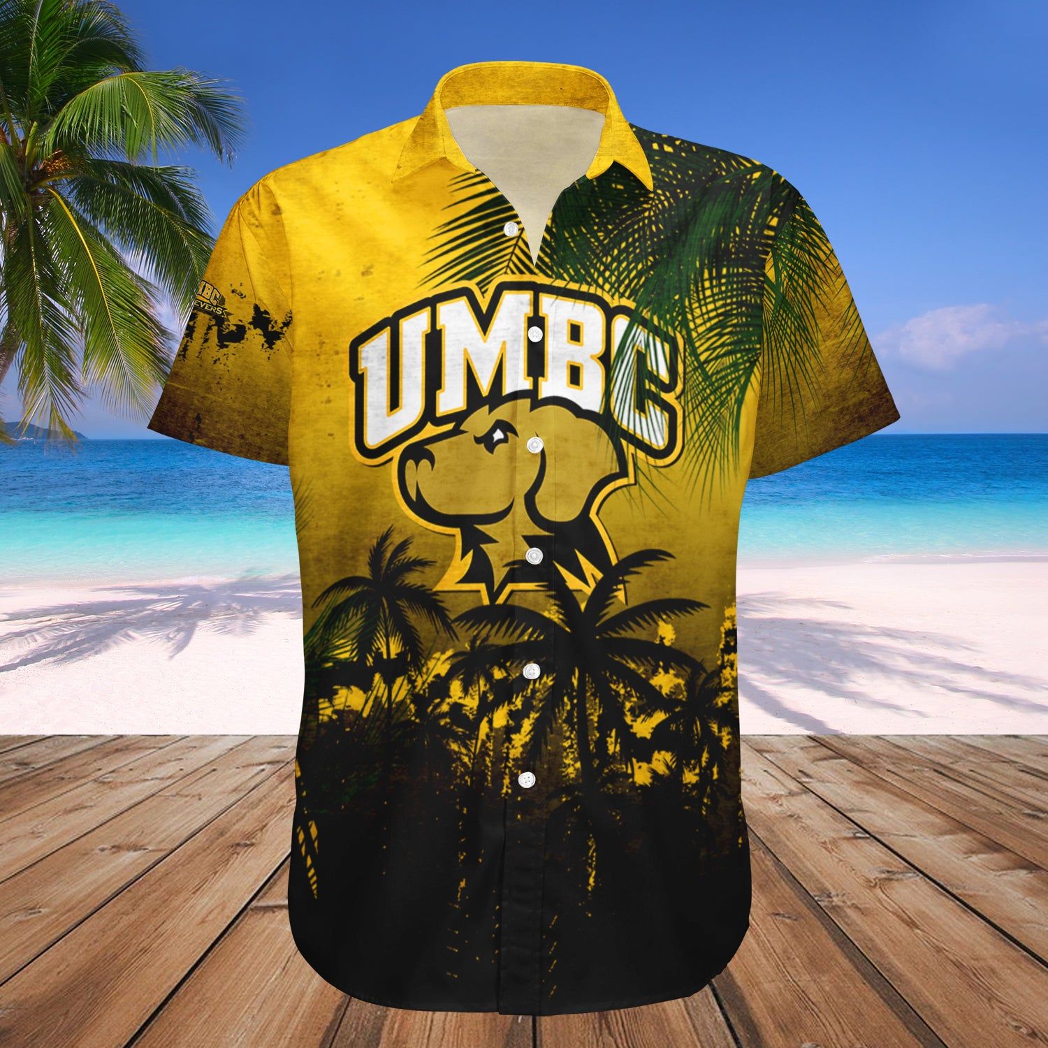 Umbc Retrievers Hawaii Shirt Coconut Tree Tropical Grunge – NCAA