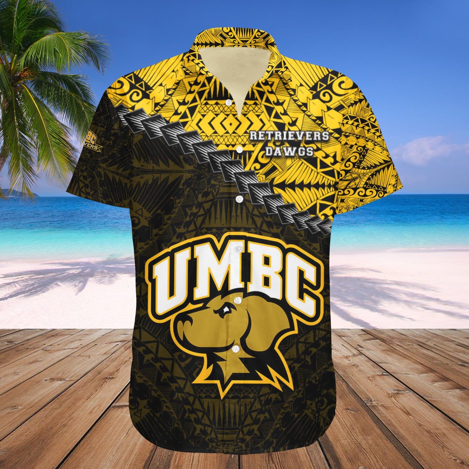 Umbc Retrievers Hawaii Shirt Grunge Polynesian Tattoo – NCAA