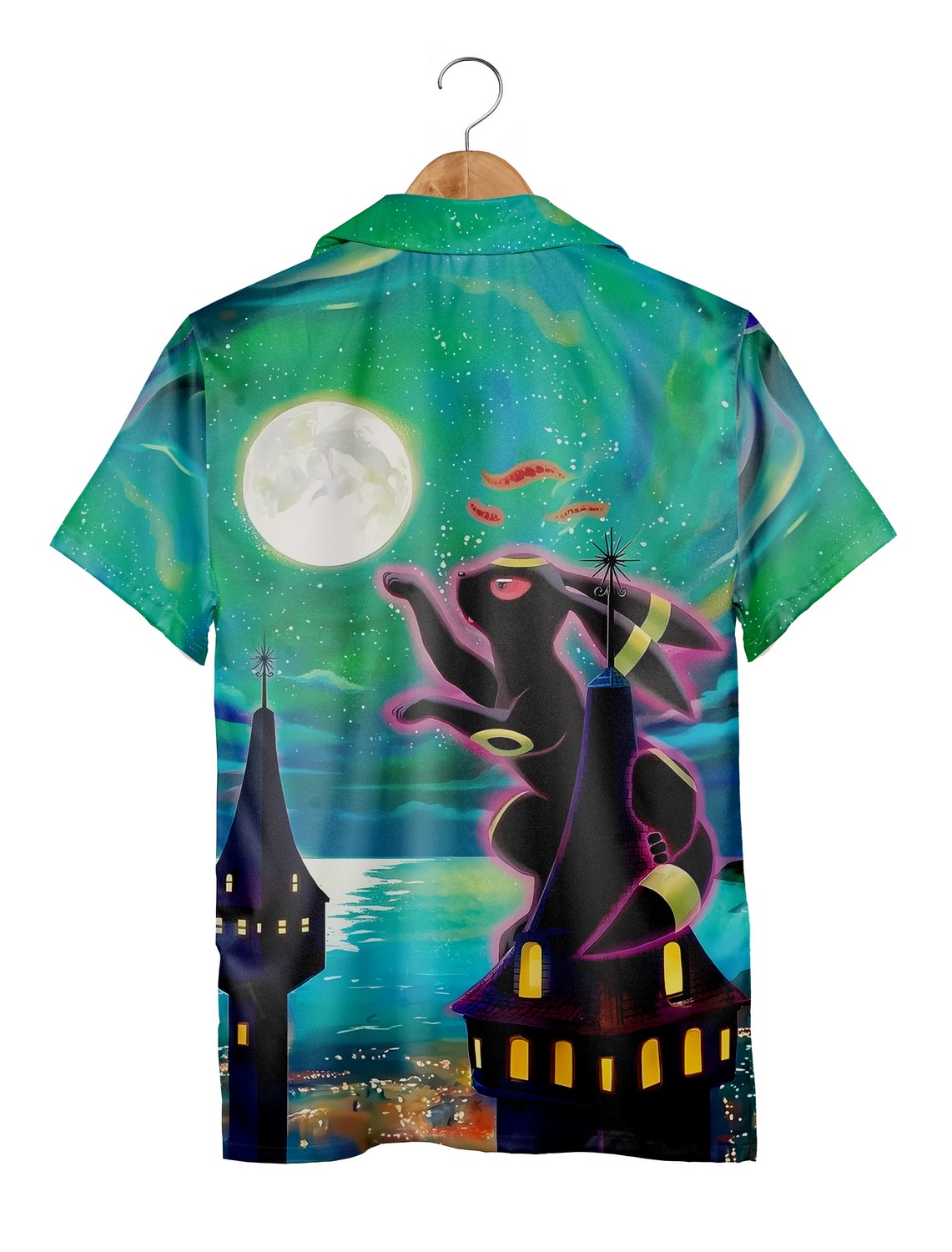 Umbreon Shiny 3D Pokemon Hawaiian Shirt Summer Beach Shirt