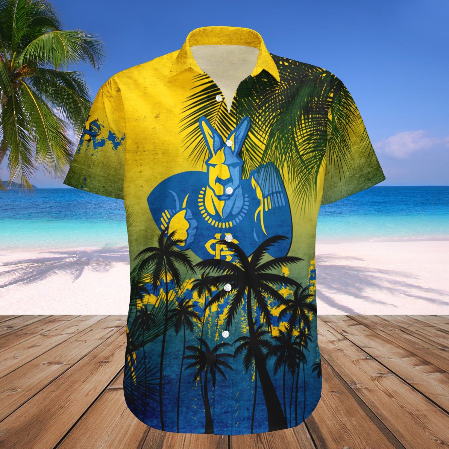 Umkc Kangaroos Hawaii Shirt Coconut Tree Tropical Grunge – NCAA
