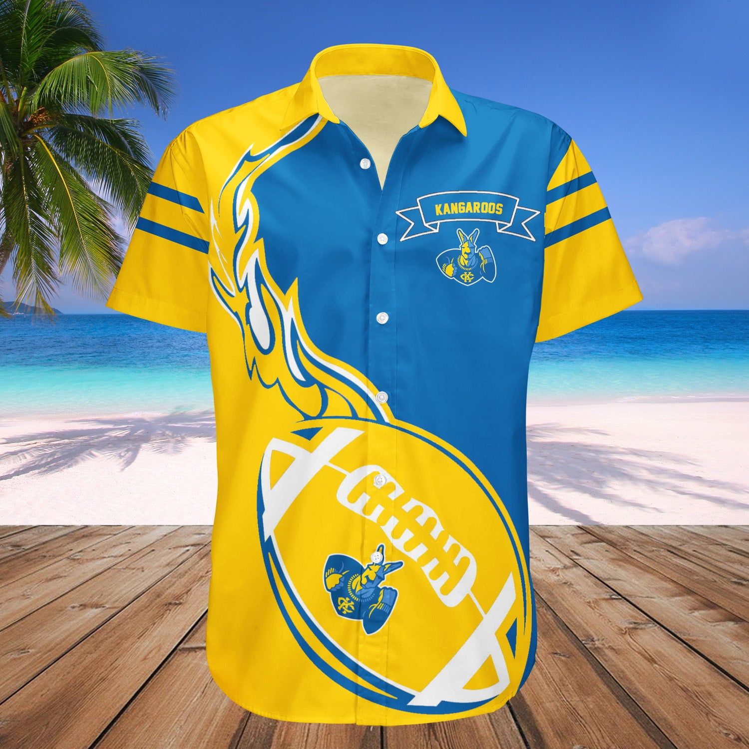 Umkc Kangaroos Hawaii Shirt Flame Ball – NCAA