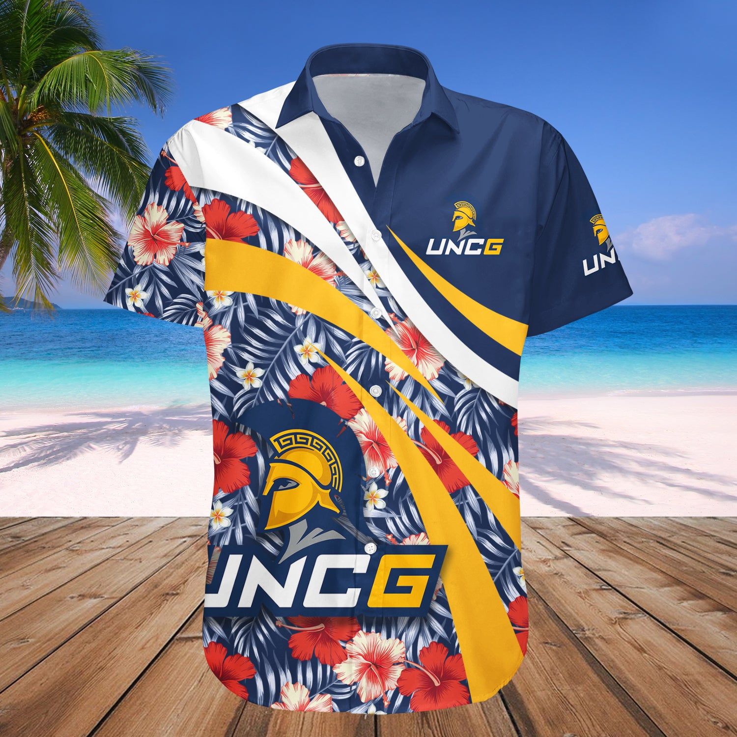 Unc Greensboro Spartans Hawaii Shirt Hibiscus Sport Style – NCAA